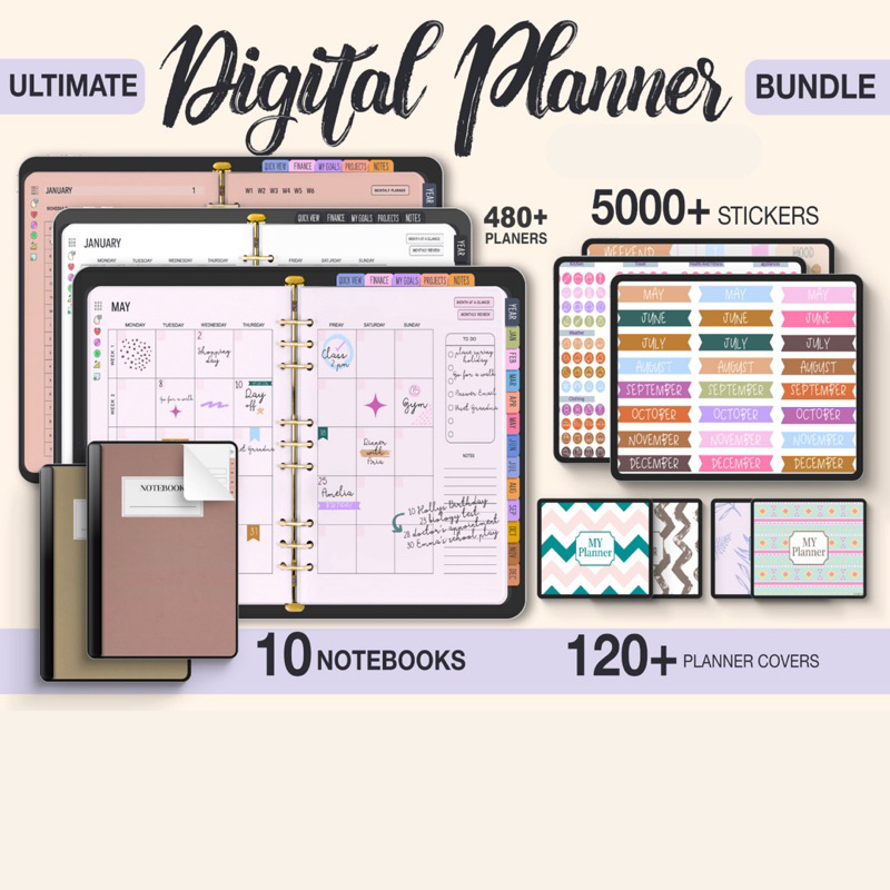 UNDATED PLANNER Digital Planner, Goodnotes Planner, Daily Digital Planner, iPad Planner, Notability Planner