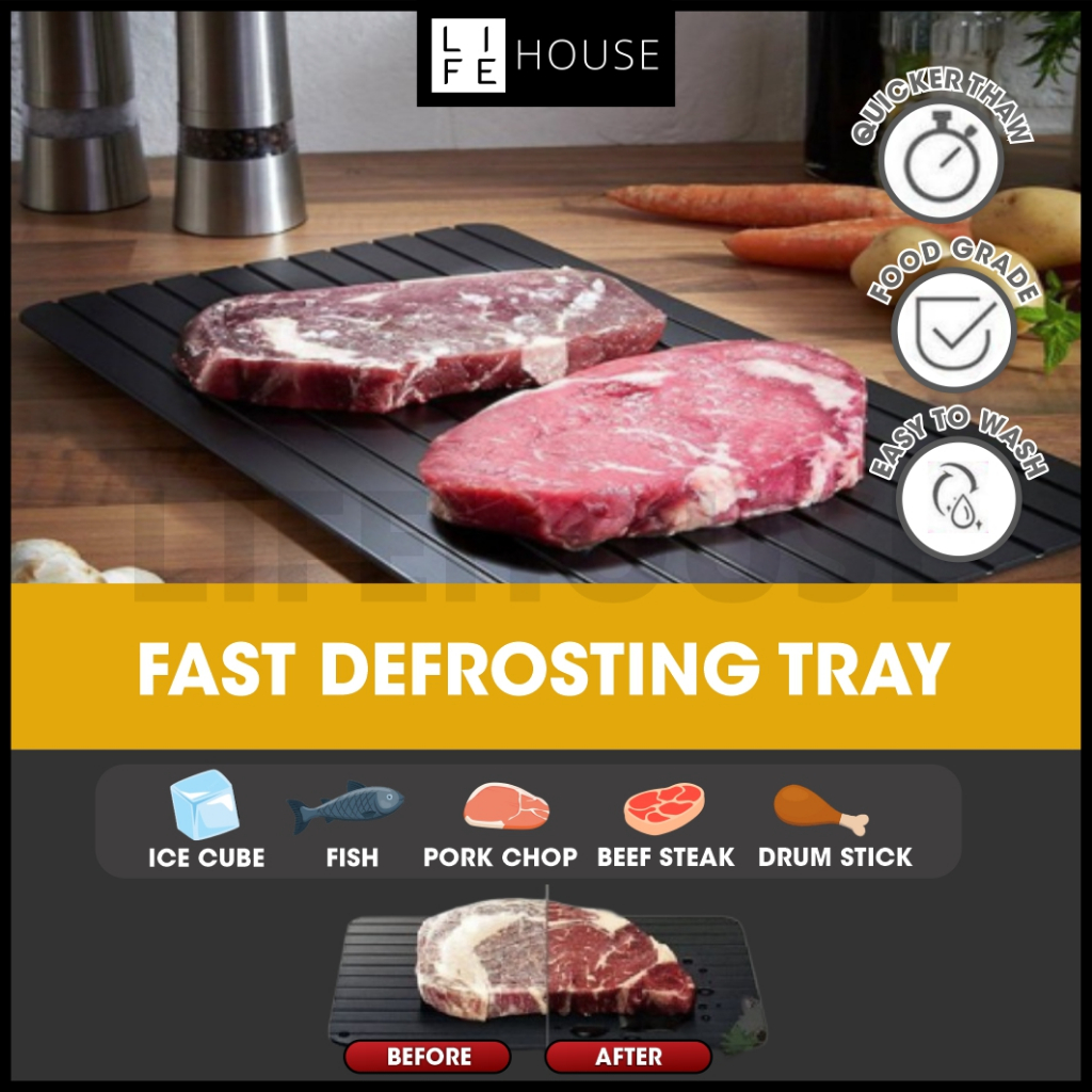 [READY STOCK] Kitchen Fast Defrosting Tray Frozen Food Meat Quick Defrost Plate Board Kitchen Gadget Tool Dulang Cair