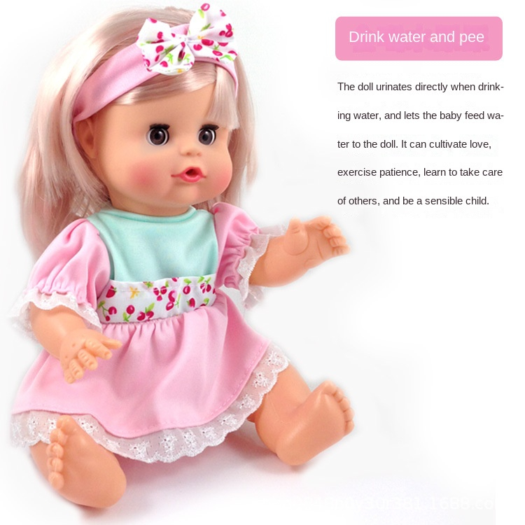 Simulation of talking, winking, drinking and peeing doll girl children play house doll toy set gift
