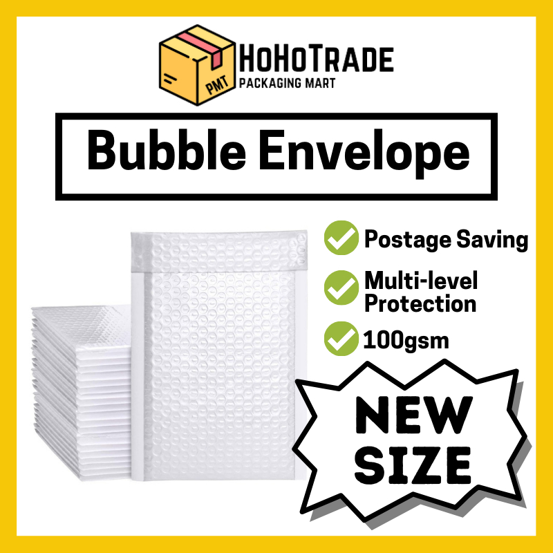 Hohotrade Bubble Envelope Bag Flyer Courier Bubble Mailer Padded Poly Foam Parcel Protection Beg Kurier Lindungi