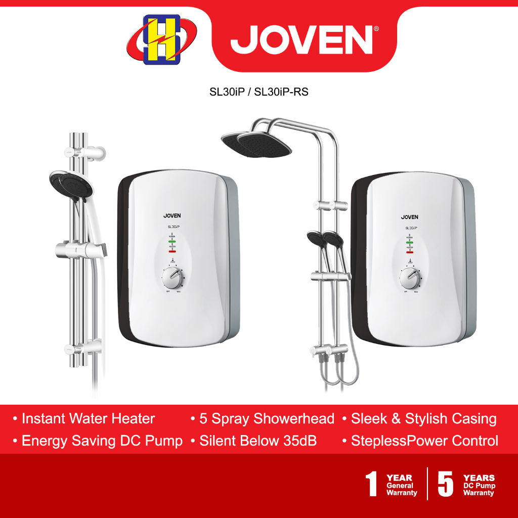 Joven Instant Water Heater (DC Pump) Inverter 5-Spray Shower head SL30iP / SL30iP-AWB / SL30iP-RS