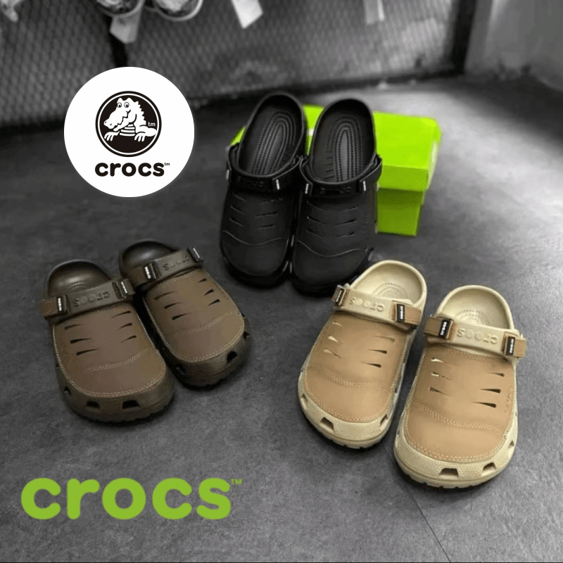 (Malaysian stock) Crocs Men's Fashion Casual Hole Shoes Comfortable Flat Sandals Yukon