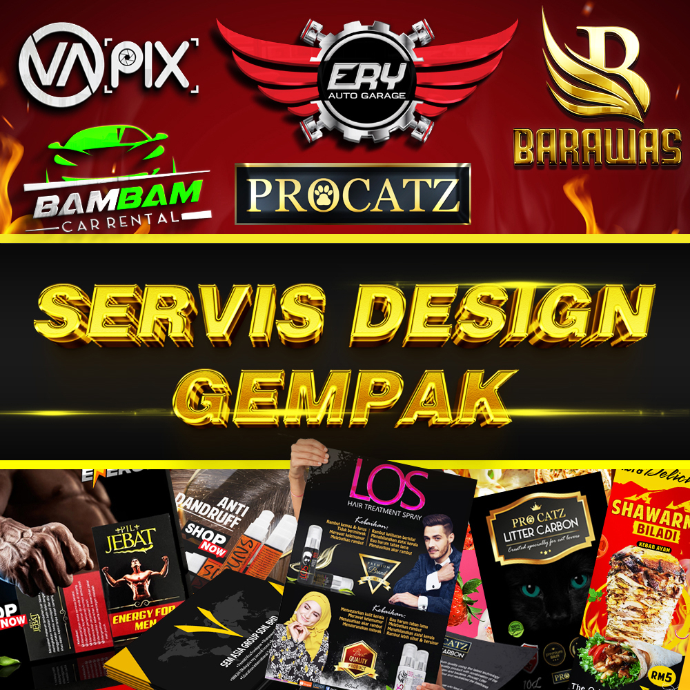 ? SERVIS DESIGN GEMPAK! DESIGN LOGO, STICKER, POSTER, BUNTING, BANNER, FLAYERS, NAME CARD, LABEL DLL