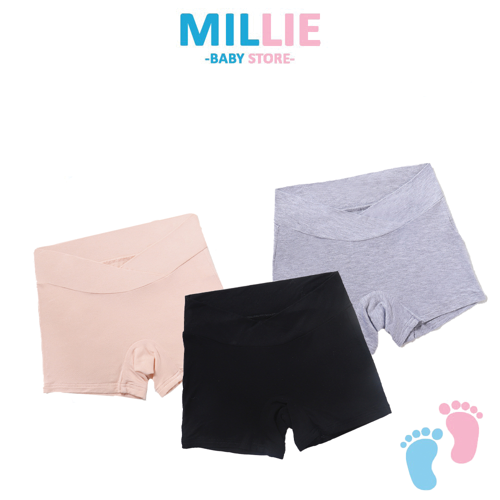 MILLIE Maternity Low Waist Short Legging Women Short Safety Maternity Pants Belly Support Prevent Wardrobe Malfunction