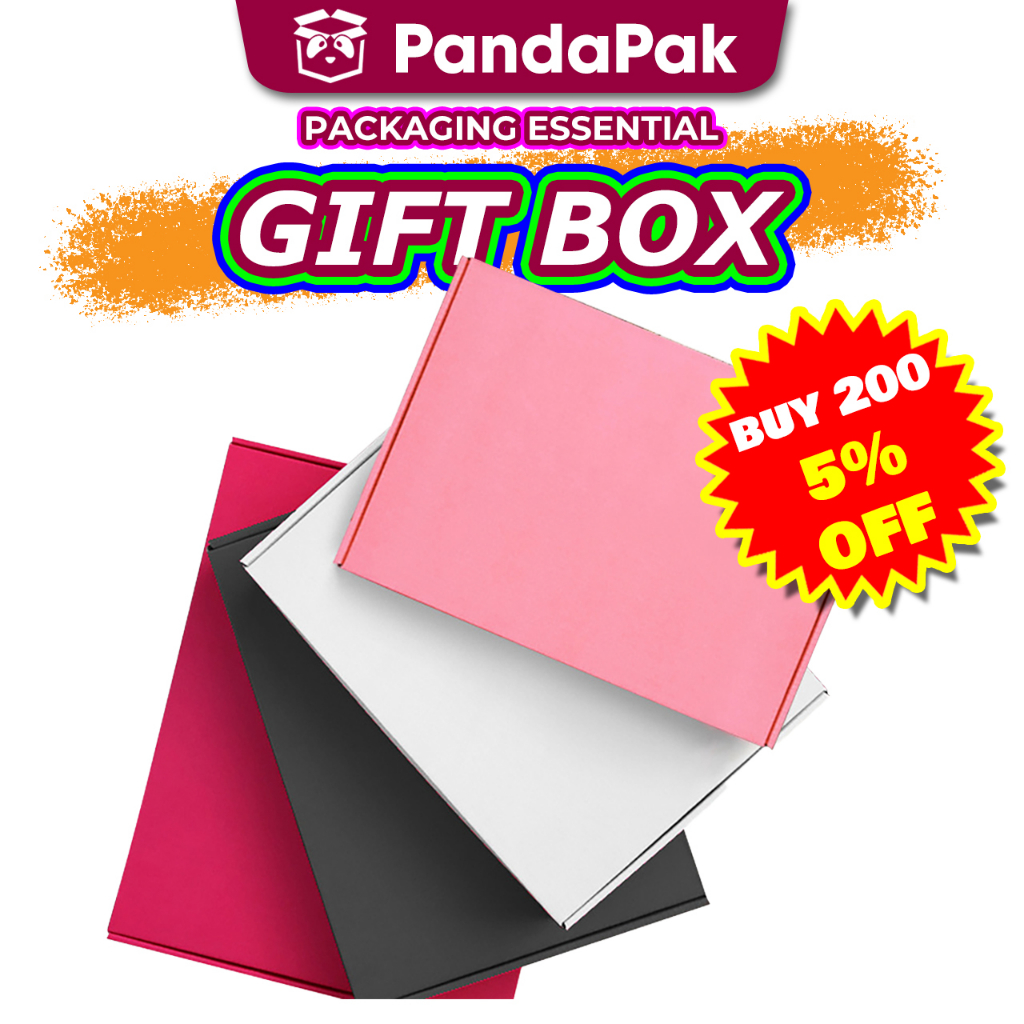 PANDAPAK Plain Color Gift Box Pizza Box Packaging Box 飞机盒 Colour Box Kotak Packaging Carton Box 纸箱