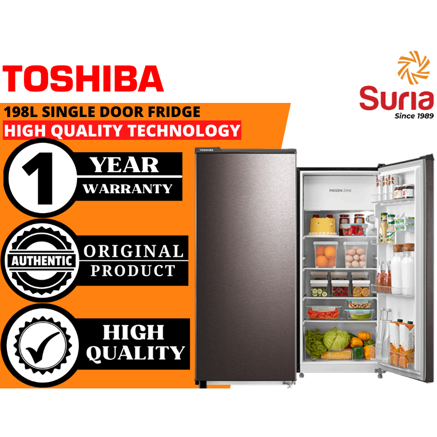 (Free Delivery Kedah,Penang & Perlis)Toshiba 198L Single Door Refrigerator 1 Pintu Peti Ais GR-RD247CM-DMY(37)