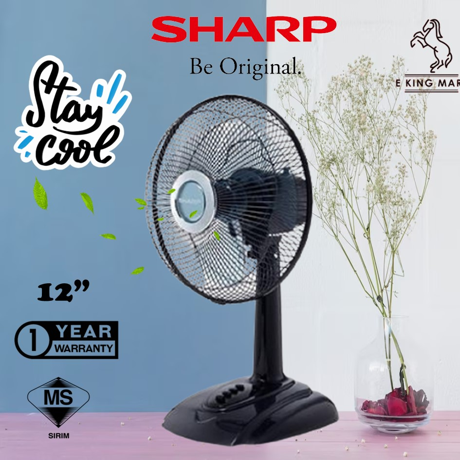 Sharp 12" Table Desk Fan 3 speed control PJT 129GY / ISONIC 12" TABLE FAN ITF-12 Kipas meja