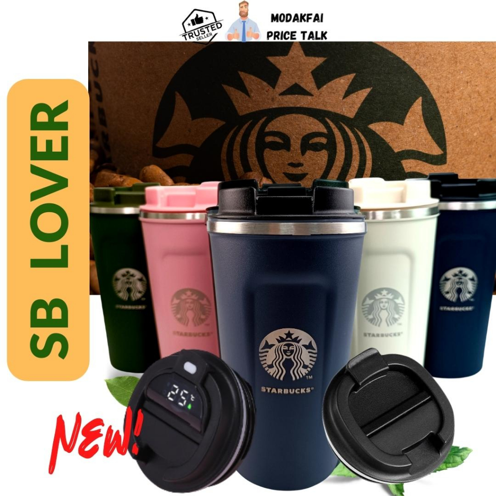 Starbucks Insulated Coffee Mug Travel Office Home Vacuum Thermos Stainless Steel 304 Leak Proof Flask Temperature Sensor