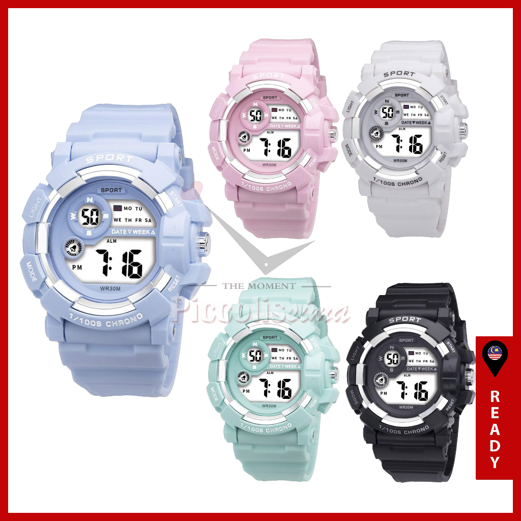 Digital Sports Electronic Kids Watch Jam Tangan Budak Lelaki Perempuan Jam Tangan Remaja Unisex Men Women Watches