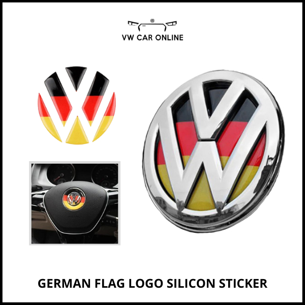 Volkswagen German Flag Steering Sticker Front Rear Logo Volkswagen 6 MK6 7 MK7 Sagitar Polo Tiguan Passat CC