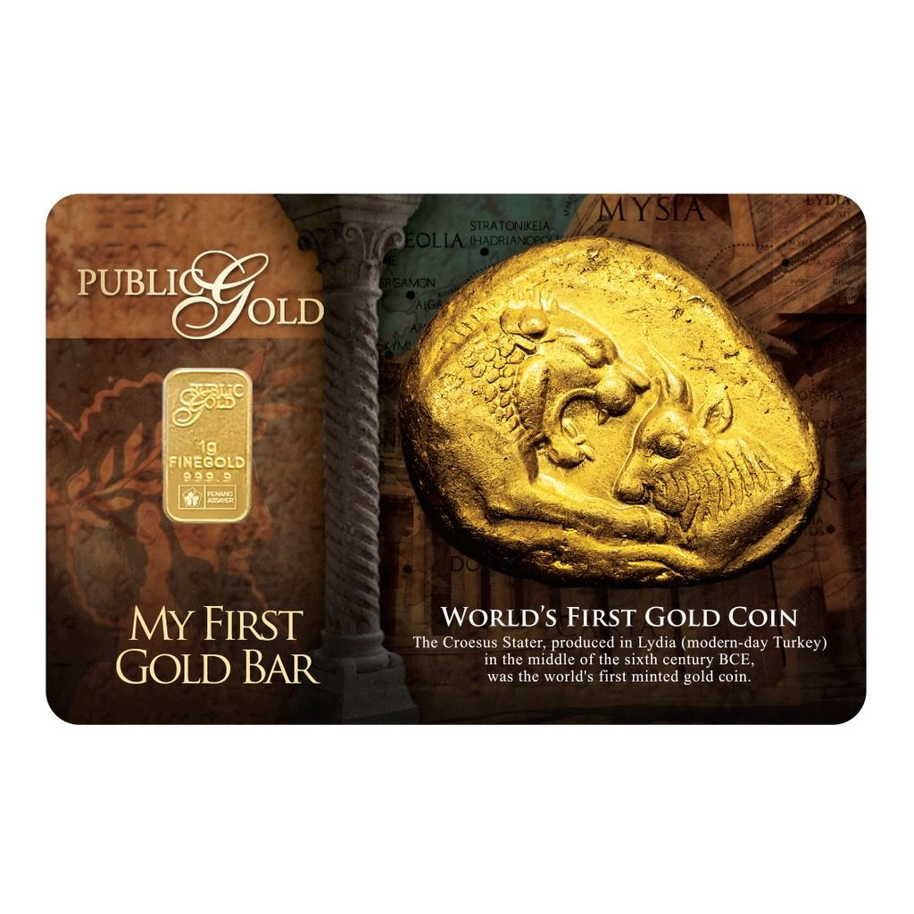 Public Gold Biullion Bar 1g (Au 999.99) 24k -My First Gold Bar