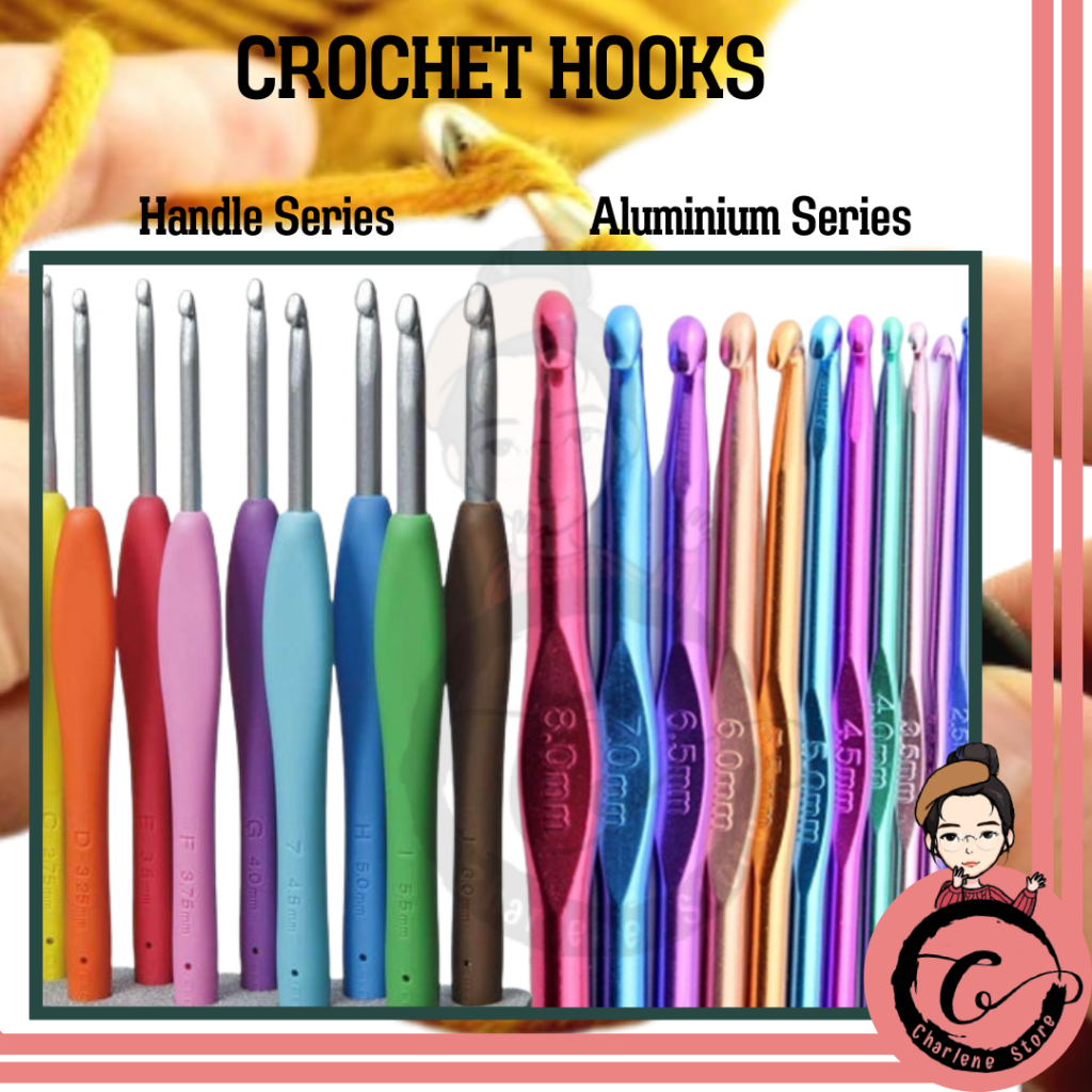 [READY STOCK] Crochet Hooks Needles Knitted Craft Kit Set 9pcs/set knitting tool sweater metal Aluminium Crochet Hooks