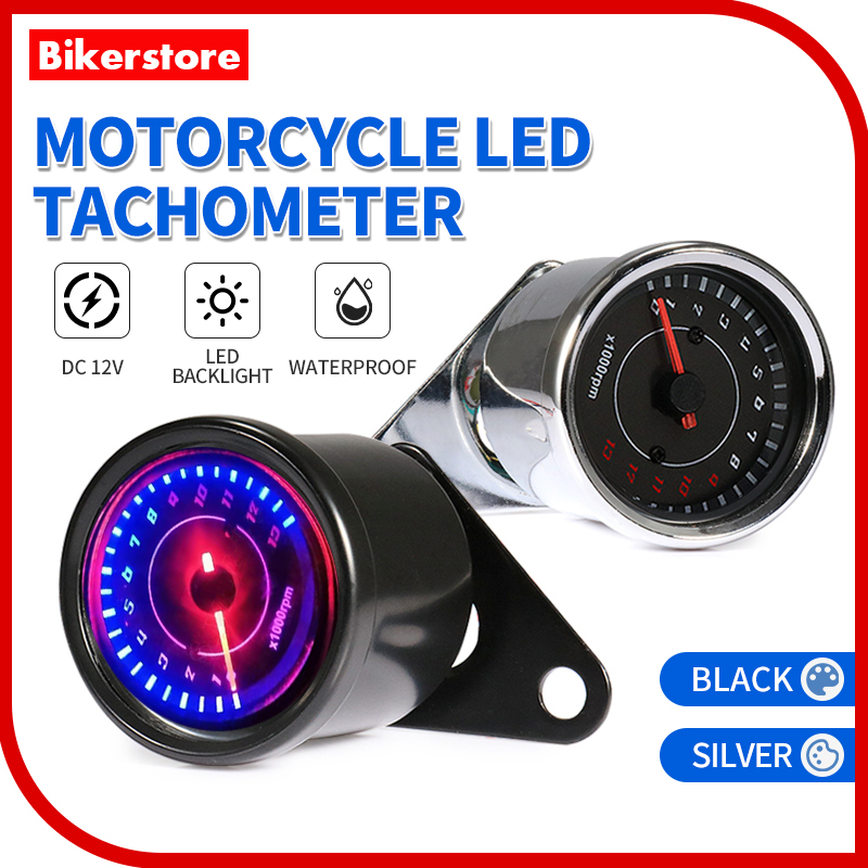 RPM METER 12V UNIVERSAL MOTORCYCLE TACHOMETER METER LED BACKLIGHT 13K RPM SHIFT MODIFY 13000K RPM METER