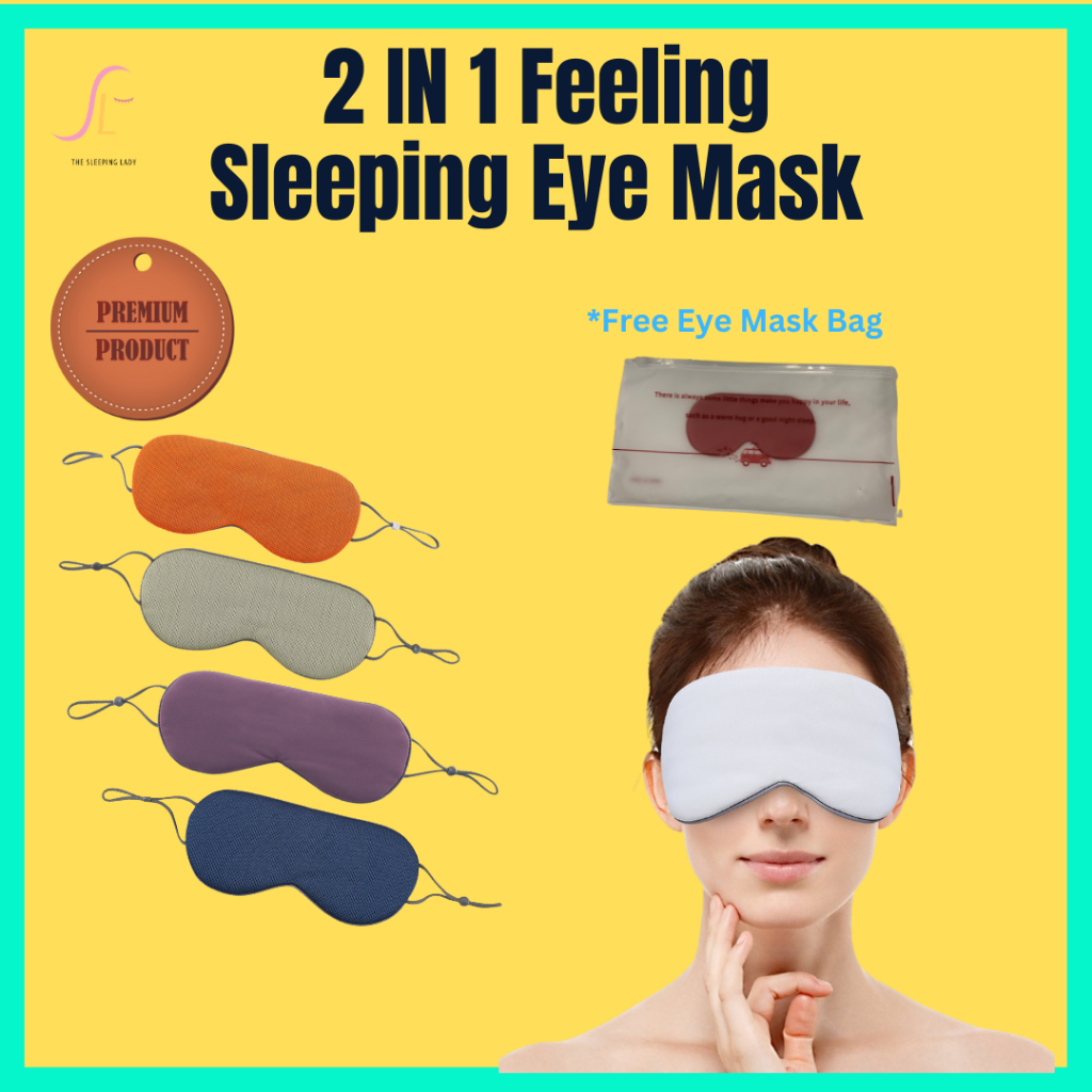 Sleeping Eye Mask 2 in 1 Penutup Mata Tidur Baju Malam pertama sleep Eye Masks Korea Sleeping Mask Cover 双面眼罩 睡眠 舒适眼罩 睡觉