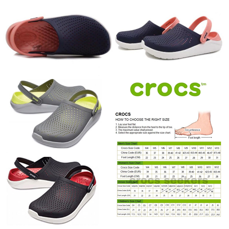 【 Malaysian Stock 】 Crocs Literide ClogSpot 100% Original Crocodile Couple Anti slip Sandals and Water Shoes