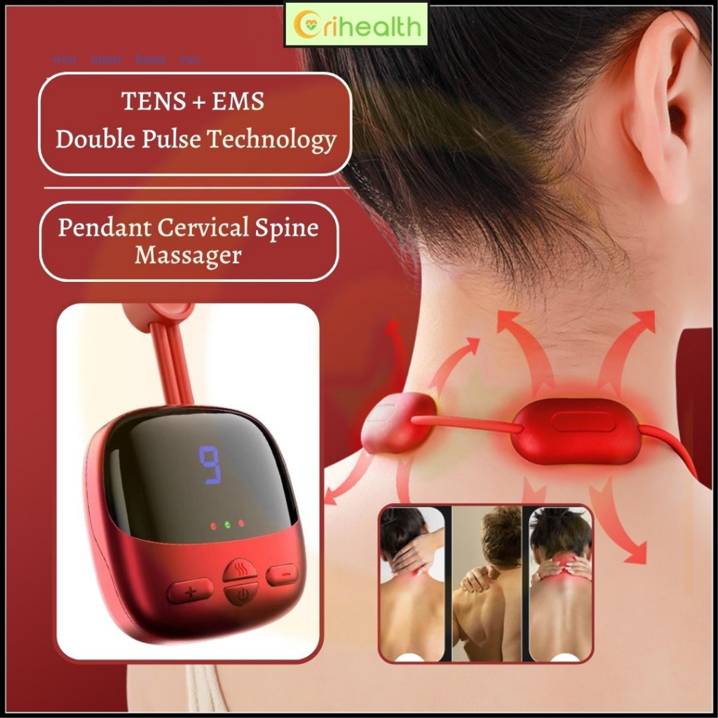 Orihealth Neck Massager Electric Cervical Spine Massage Rechargeable Pendant Mini Massager with Hot Compress 颈项按摩仪