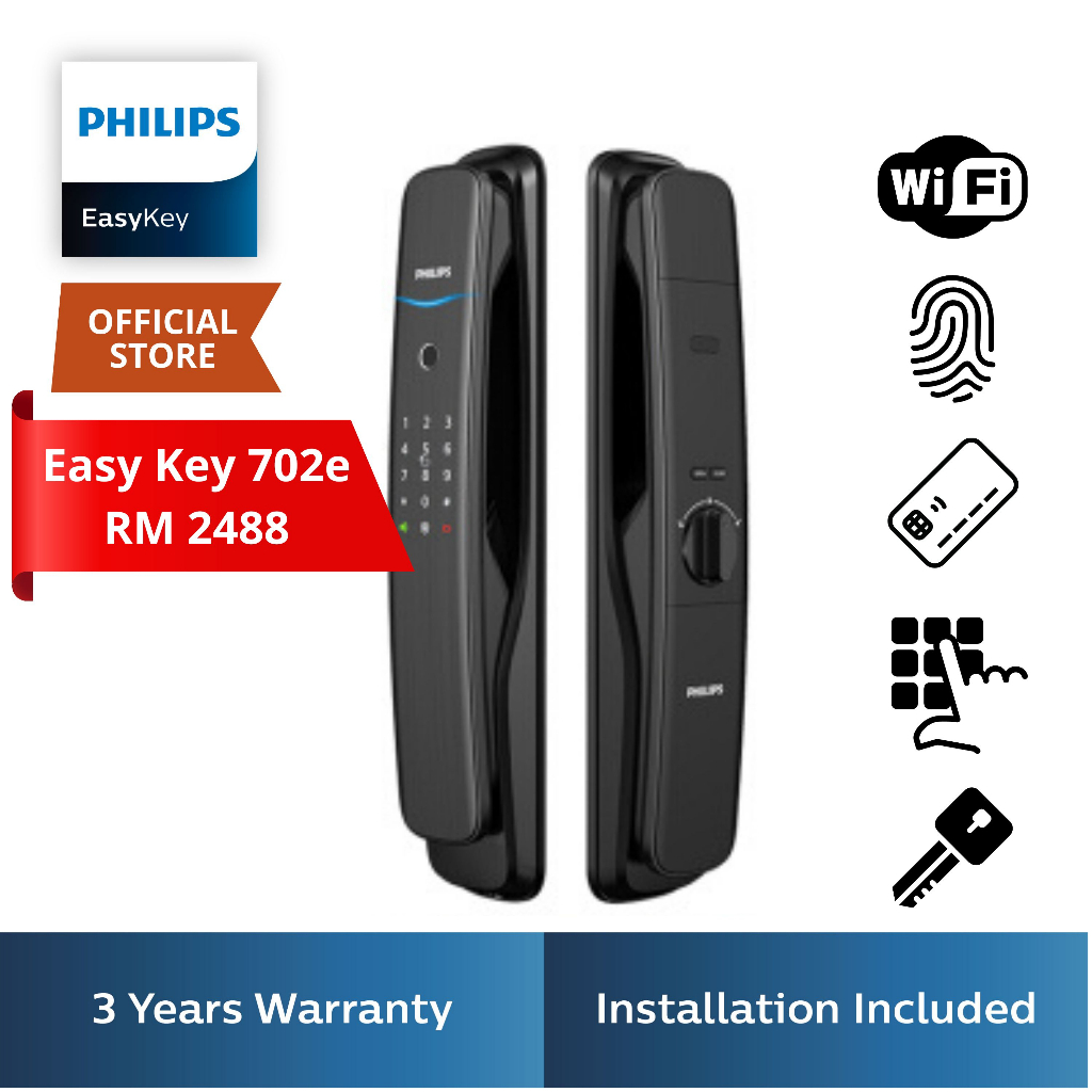 Philips Digital Lock Easy Key 702e, Includes Installation*