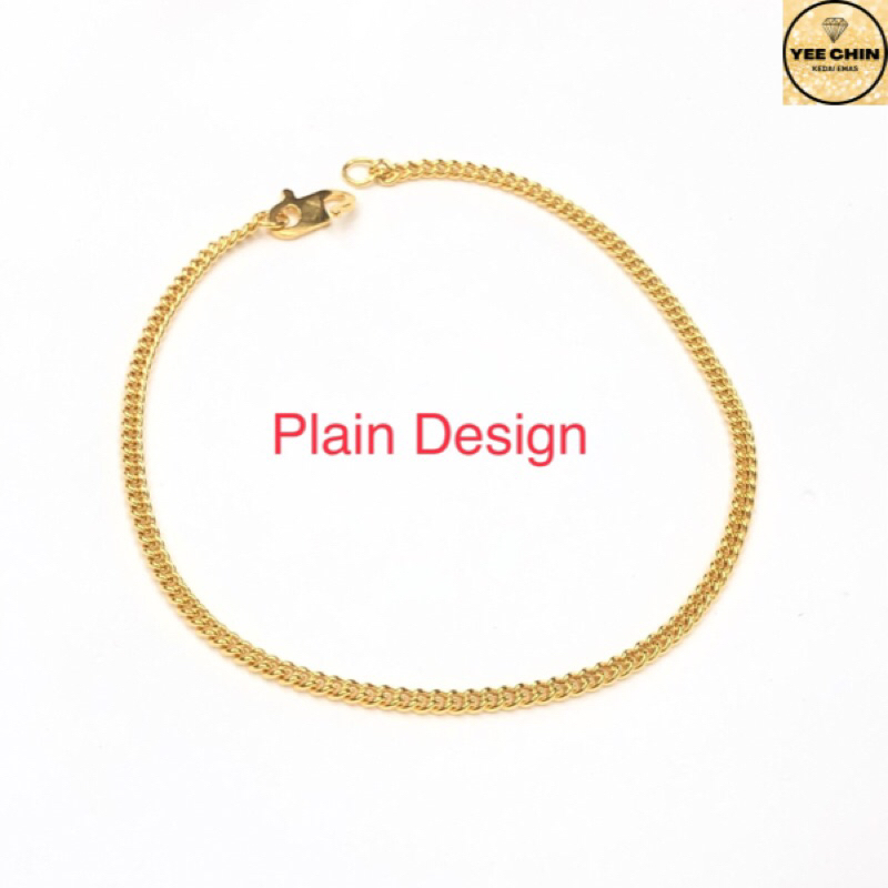 🔥RESTOCK🔥Yee Chin Rantai Tangan  Emas 916  Gajah Dunhill Licin Kosong / Bracelet Gold 916