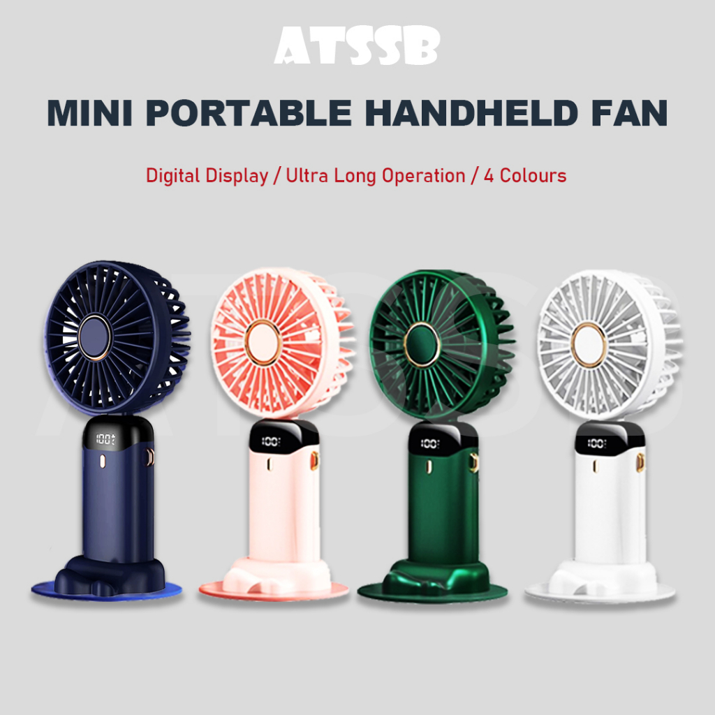 ATSSB 8000Mah Portable USB Mini Fan Adjustable Mini Fan Cooling Fan 5 Speed Rechargeable Handheld Fan with Led Display