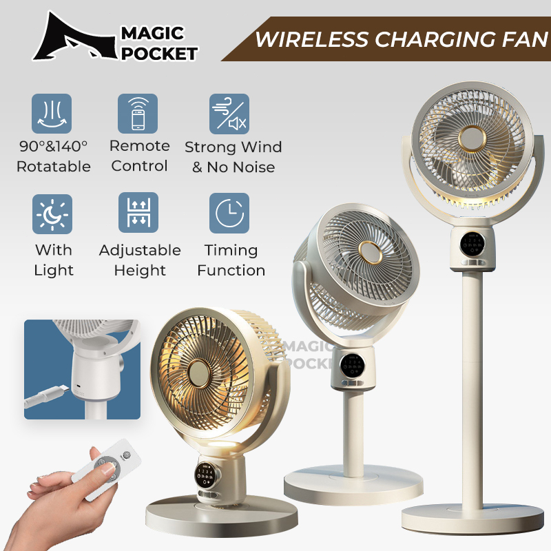 Kipas Camping rotatable Charging fan Retractable Remote control wireless Kipas berdiri stand Fan with light Desk Outdoor