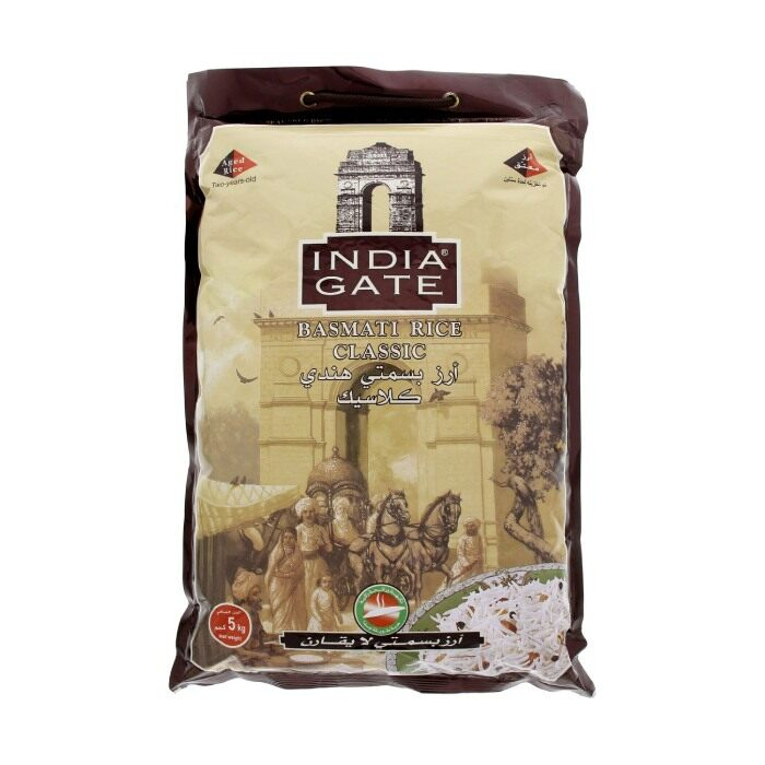 India Gate Classic Basmati Rice - 5Kg (Imported from India)