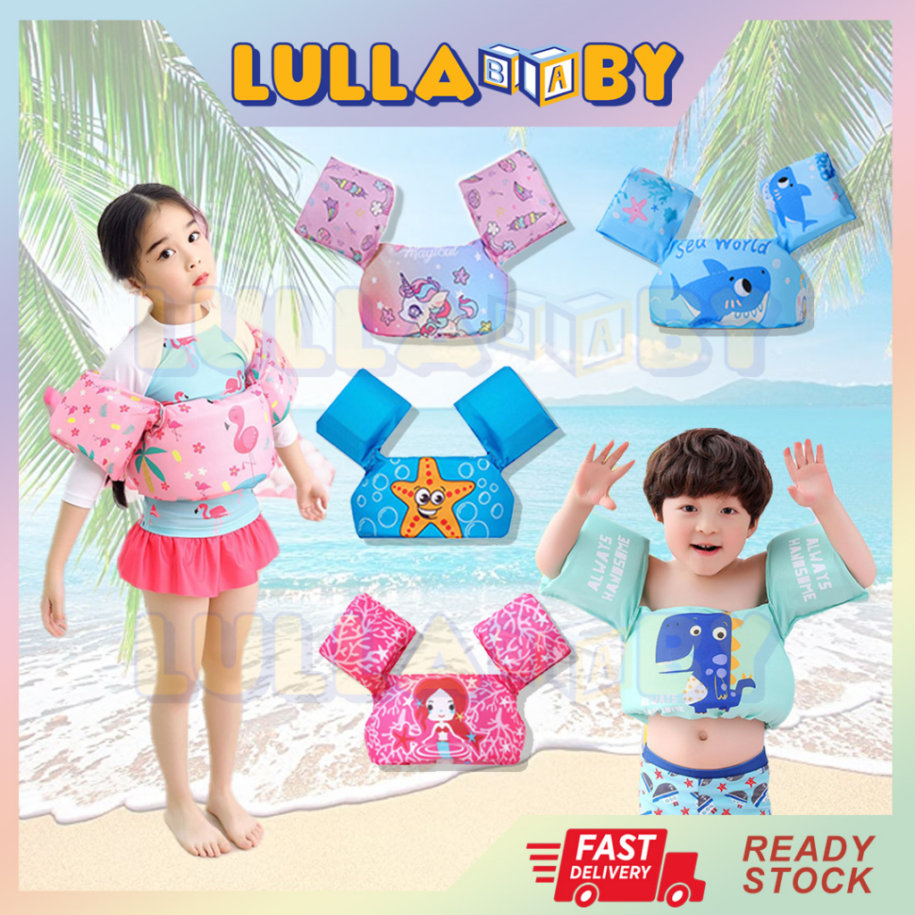 READY STOCKKid Safety Swimming Float Baby Safety Vest Swim Trainer Arm Chest Float Life Jacket Pelampung Renang Budak