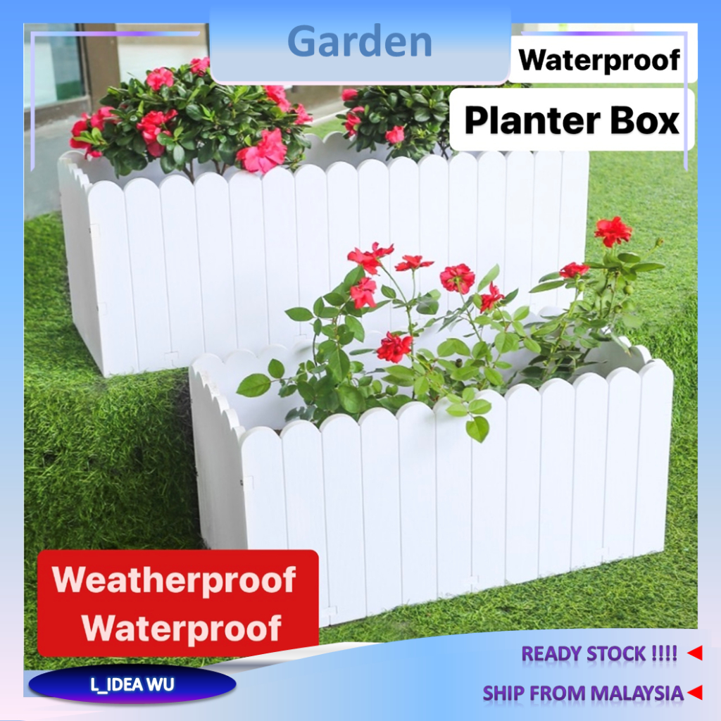 Waterproof Pasu Bunga Plastik Planter Box Planter Flower Pot Rak Bunga Succulent Plant Rack Garden Pot Polybag Soil花盆