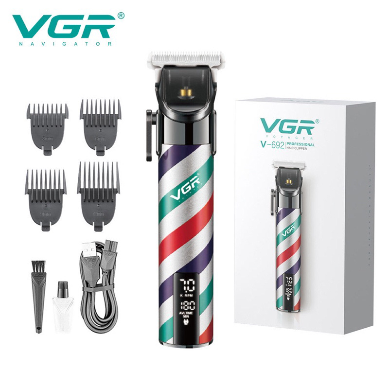 VGR V692 Hair Clipper T-blade Barber Machines Professional Beard Trimmer Cordless Hair Clipper Electric Hair Trimmer