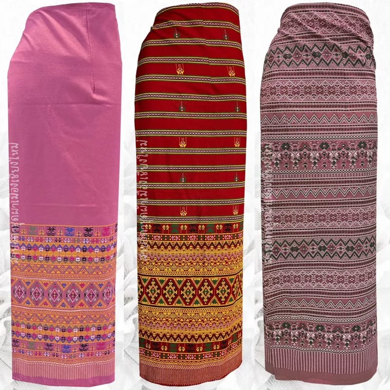 [KL Ready Stock] Thai Traditional Printed Fabric Songket Skirt Thick Cotton Sarong Dress Kebaya