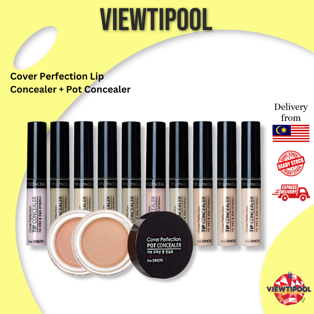 The Saem Cover Perfection Tip Concealer 6.5g [13 Colors] & Pot Concealer [2 Colors]- Ready in Malaysia