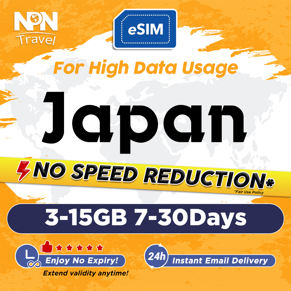 eSIM Japan 7-30 Days 3-15GB 4G Data | Instant 24h Email Delivery | High Speed Data KDDI eSIM Card