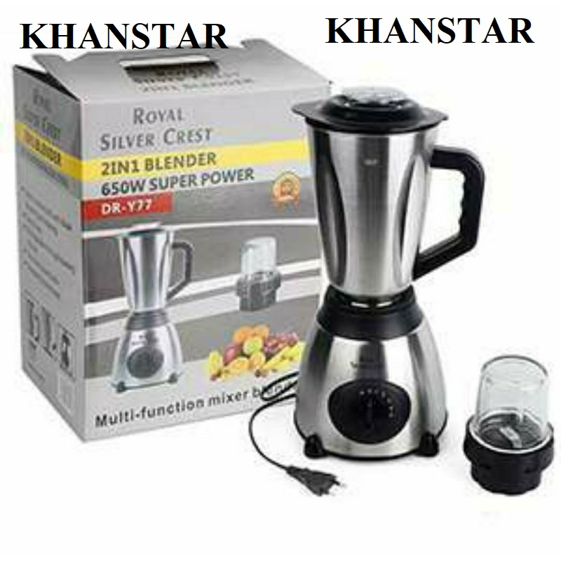 Royal Silver Crest STEEL 2in1 blender 650W Suppor power, multi function mixer blender