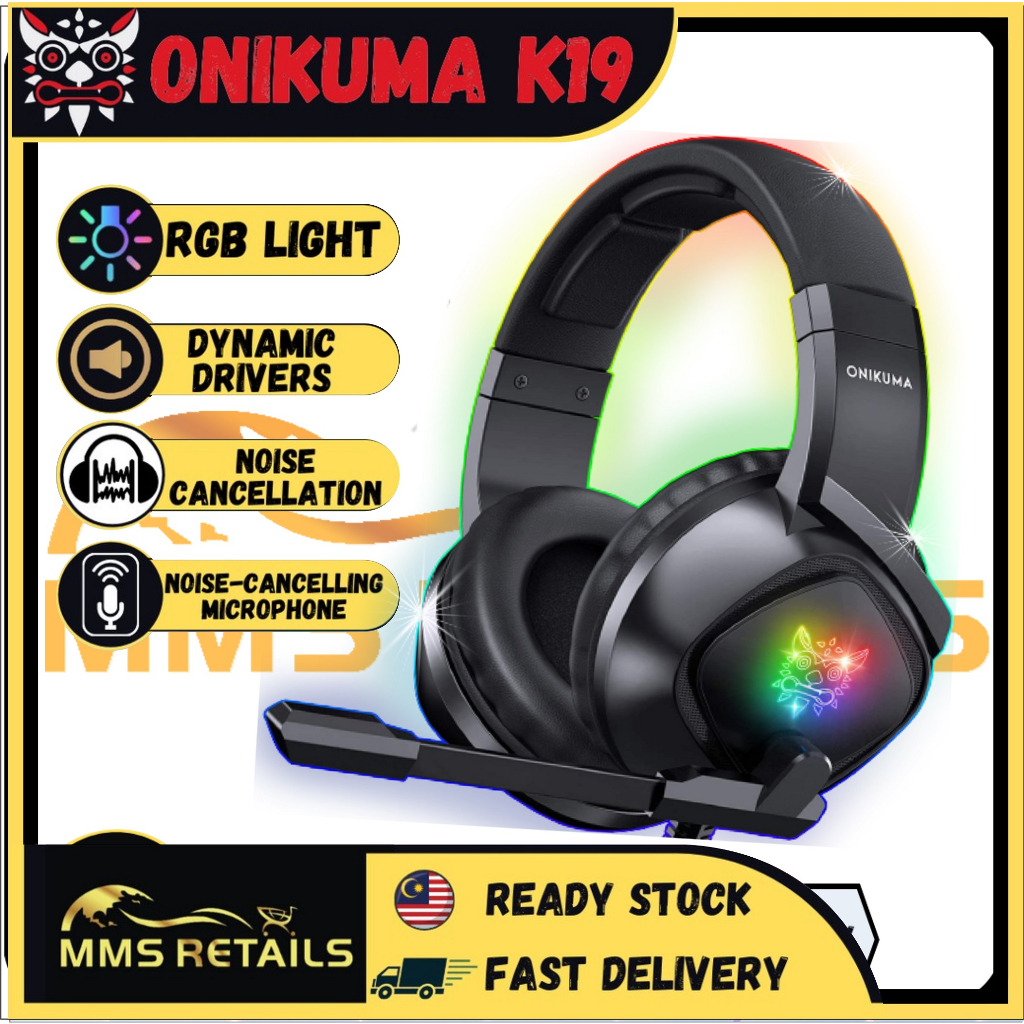 ONIKUMA Headphone K19 RGB Headphone Gaming Over ear headphones with mic Headset Gaming Headsets Microphone