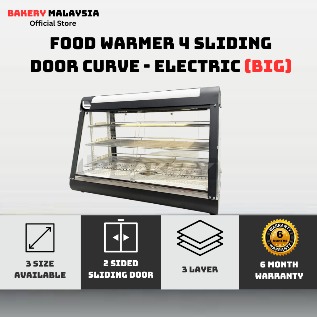 BIG Commercial Food Warmer Display Case With 4 Sliding Glass Door