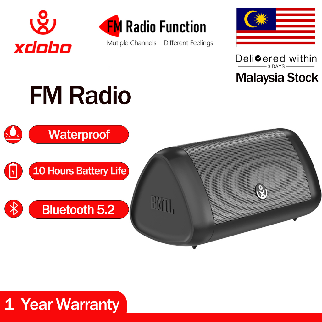 【Selangor Stock】XDOBO Try & Go Wireless Bluetooth 5.2 Speaker FM Radio Speaker Music Playing Time 8 to 15 hours