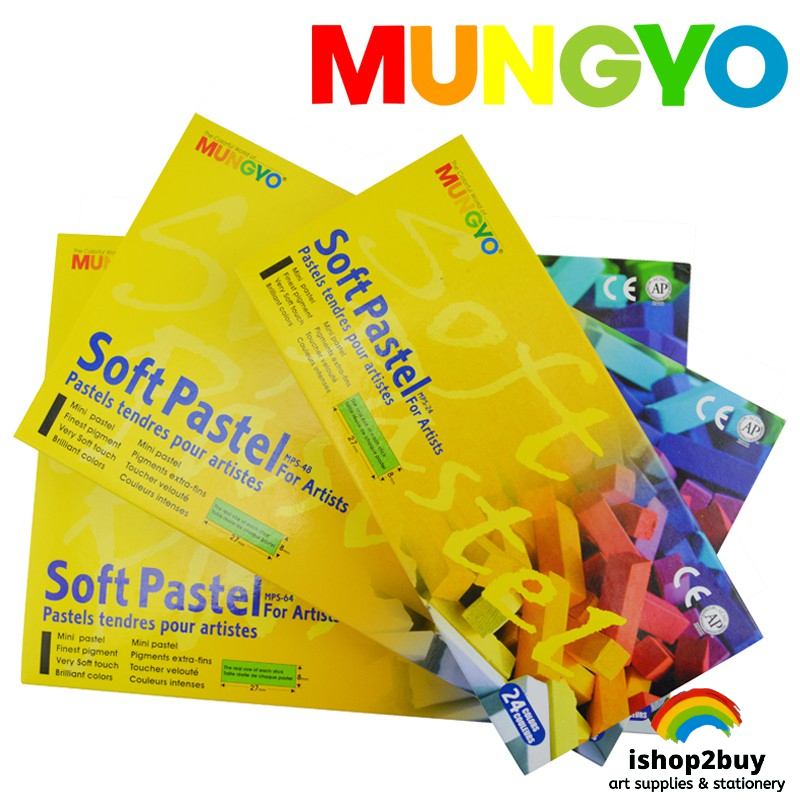 MUNGYO Soft Pastels 24/32/48/64 Colors Set Half Length Square