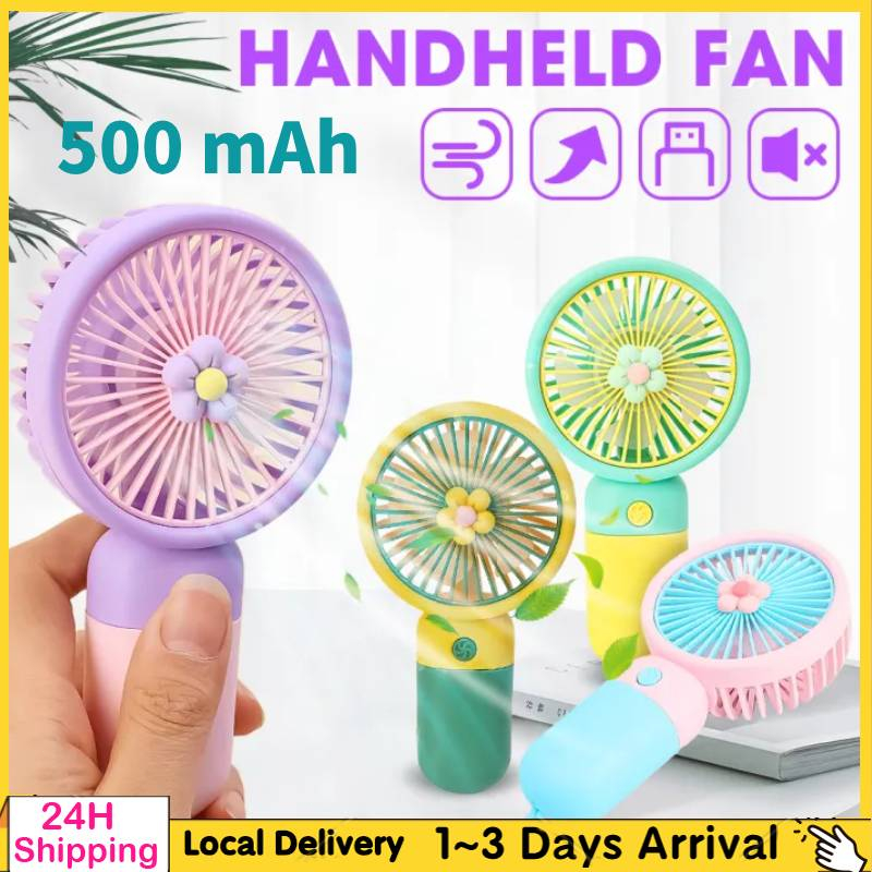 🔥Mini Handheld Fan Cute Cartoon USB Rechargeable Table Fan Air Cooler Portable Summer Travel Outdoor Cooling Fan 手持风扇