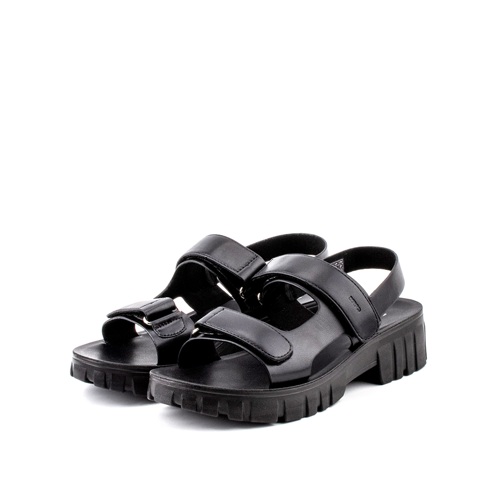 NYC Ladies Velcro Strap Comfort Sandals - N72301-RI01SV-1-BLACK