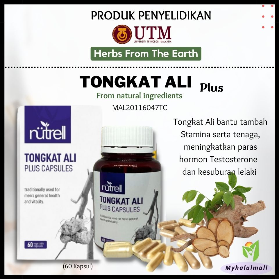 TONGKAT ALI PLUS UTM NUTRELL - Tambah Tenaga Lelaki, Kuatkan Tulang, Letih Lesu,  Wellness