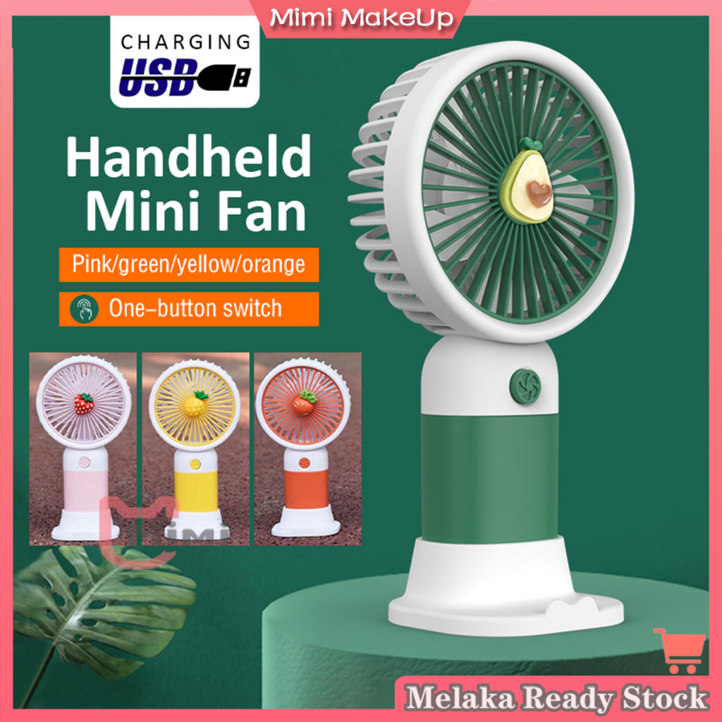 Kipas Mini Portable Handheld Fan Usb Fan Strong Wind Cute Mini Flower Fruit Fan Rechargeable Kipas Tangan Bateri 風扇小型