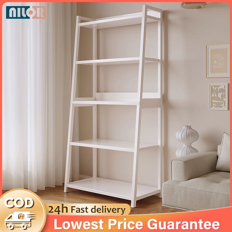 NR Lerberg 5 Tier Multipurpose Storage Rack Metal Bookshelf Slanted Shelves / Rak Besi / Rak Serbaguna Rak Buku Murah 架子