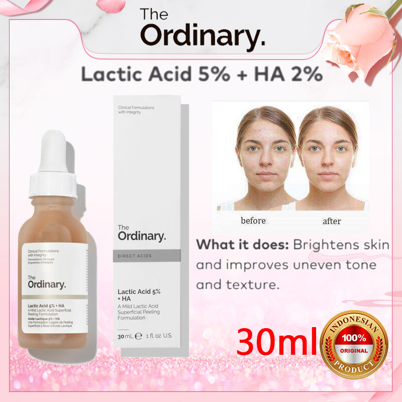 The Ordinary Lactic Acid 5%+HA(30ml) gentle exfoliation cleansing pores and even skin tone serum