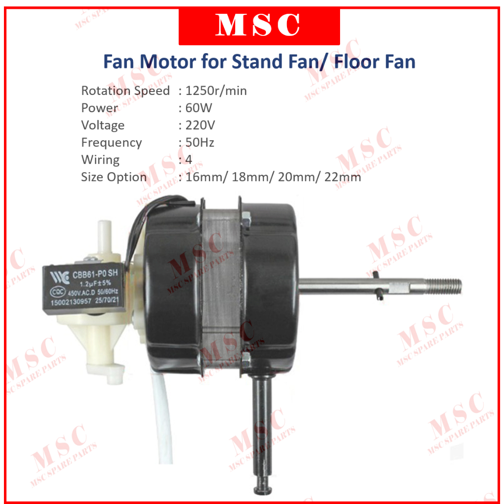 Universal Fan Motor For 16 Inci Stand Fan Table Fan Double Bearing Kipas Motor