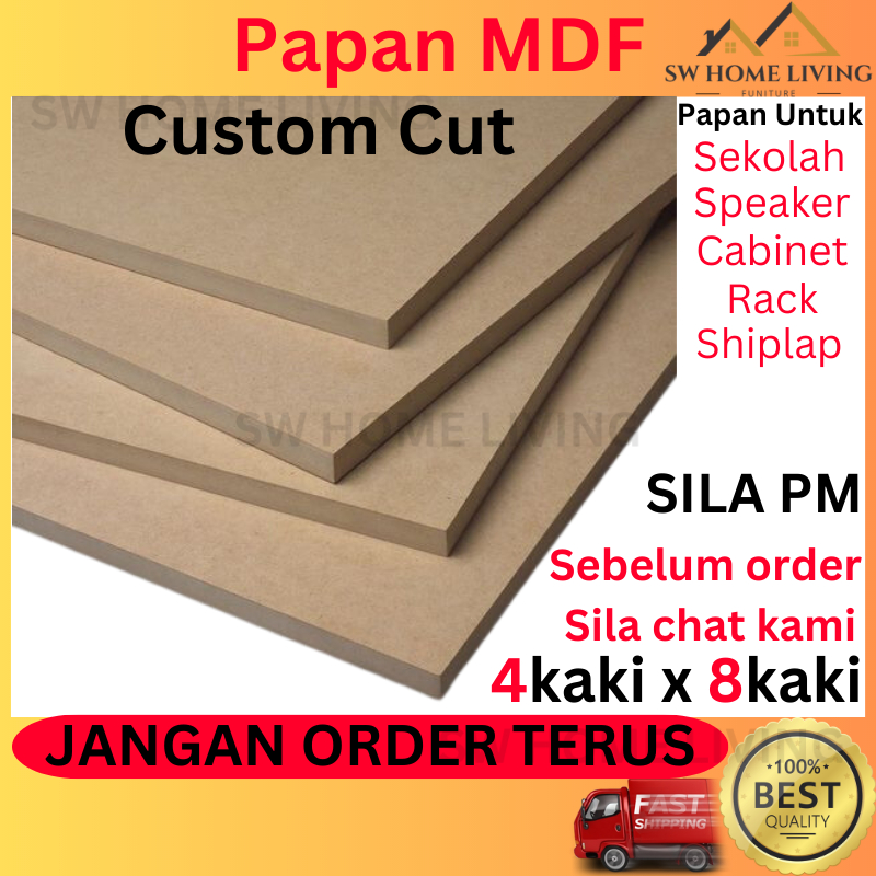 SW Papan MDF custom Projek DIY pertukangan rak kabinet kraftangan dekorasi MDF Board