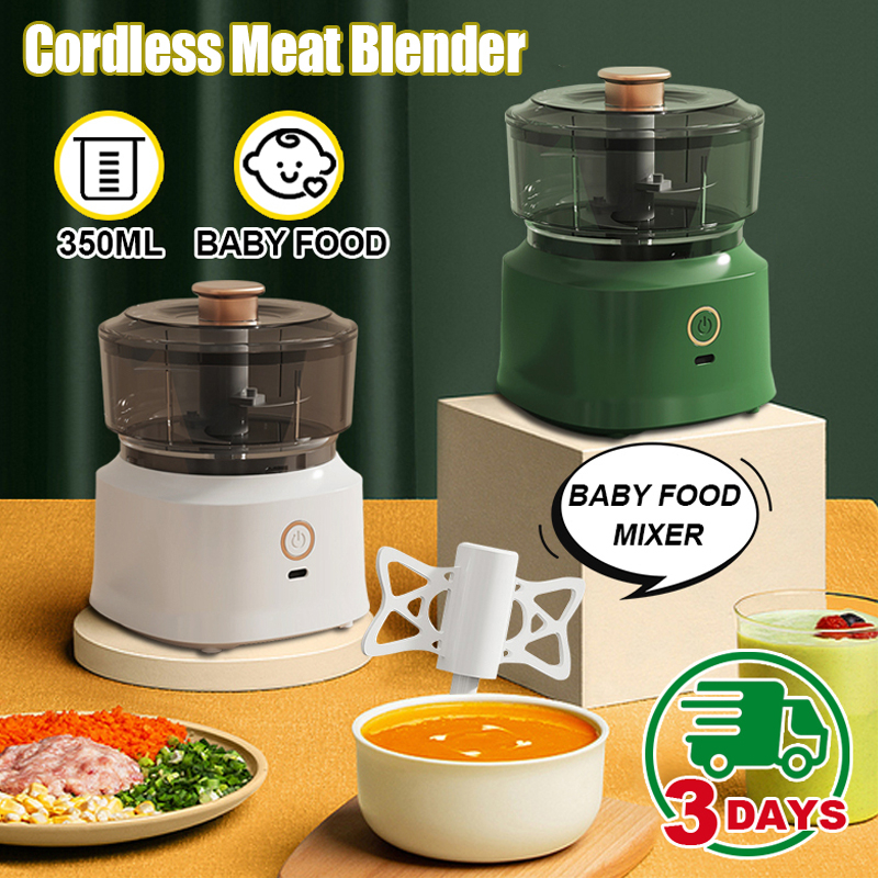 Mini Blender Garlic Chopper Electric Food Chopper Portable Blender Food Processor Meat Grinder Pengisar Serbaguna 350ml