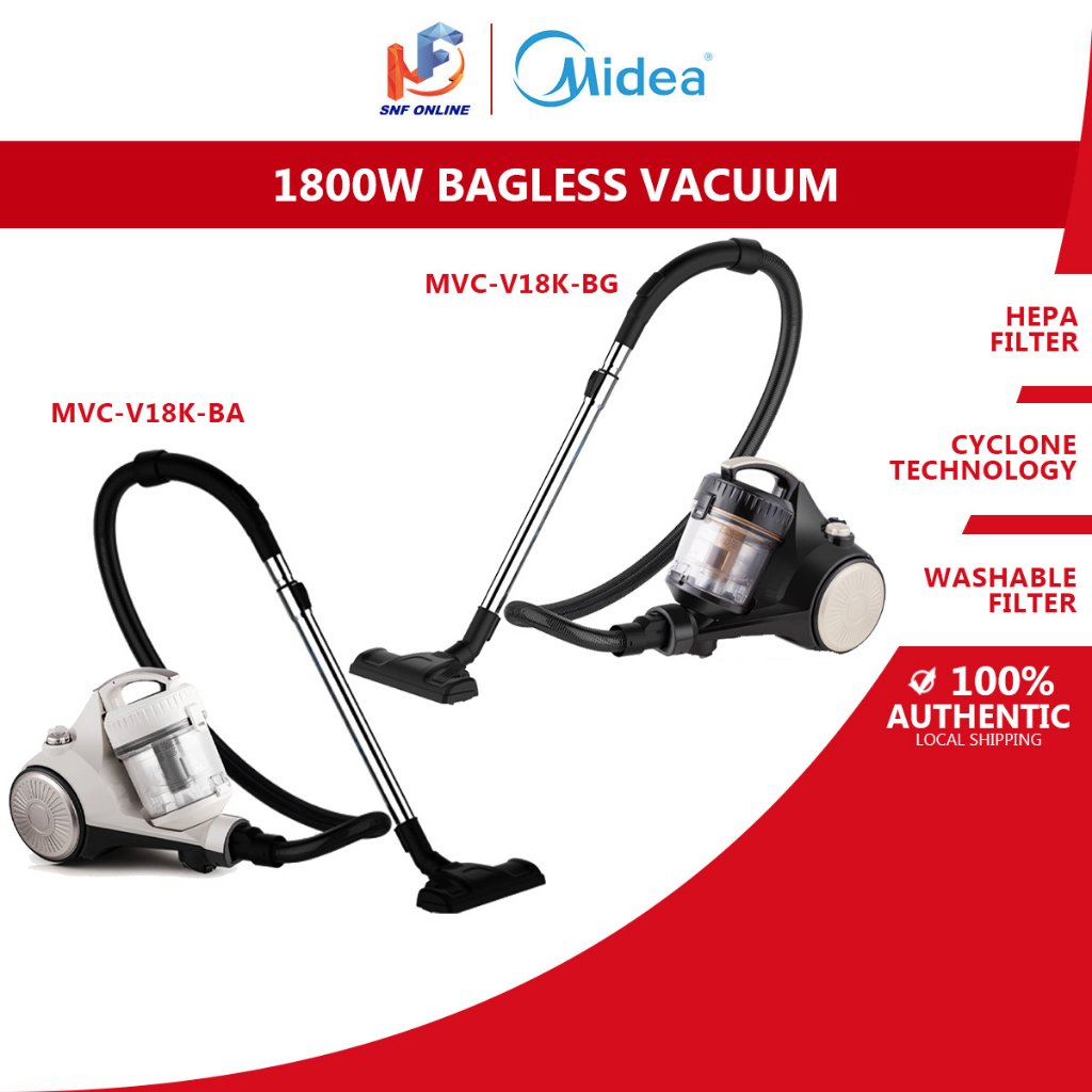 Midea 1800W Bagless Vacuum Cleaner with HEPA Filter MVC-V18K-BA MVC-V18K-BG