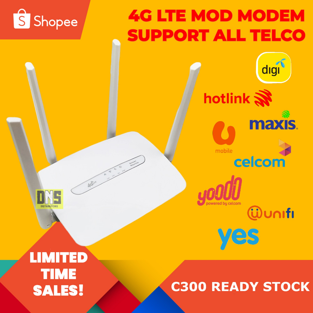 New C300 MOD Modem Unlimited Data Hotspot Wireless Router WiFi 4G All Operator Router WiFi SIM Card Huawei LTE CPE