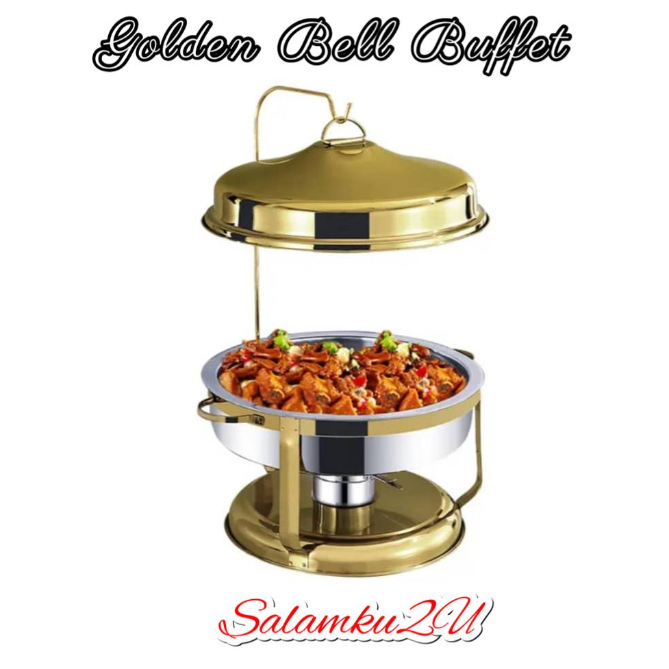 Golden Bell Buffer Hanging Dome Serving Catering Dishes Buffet Set Hanging