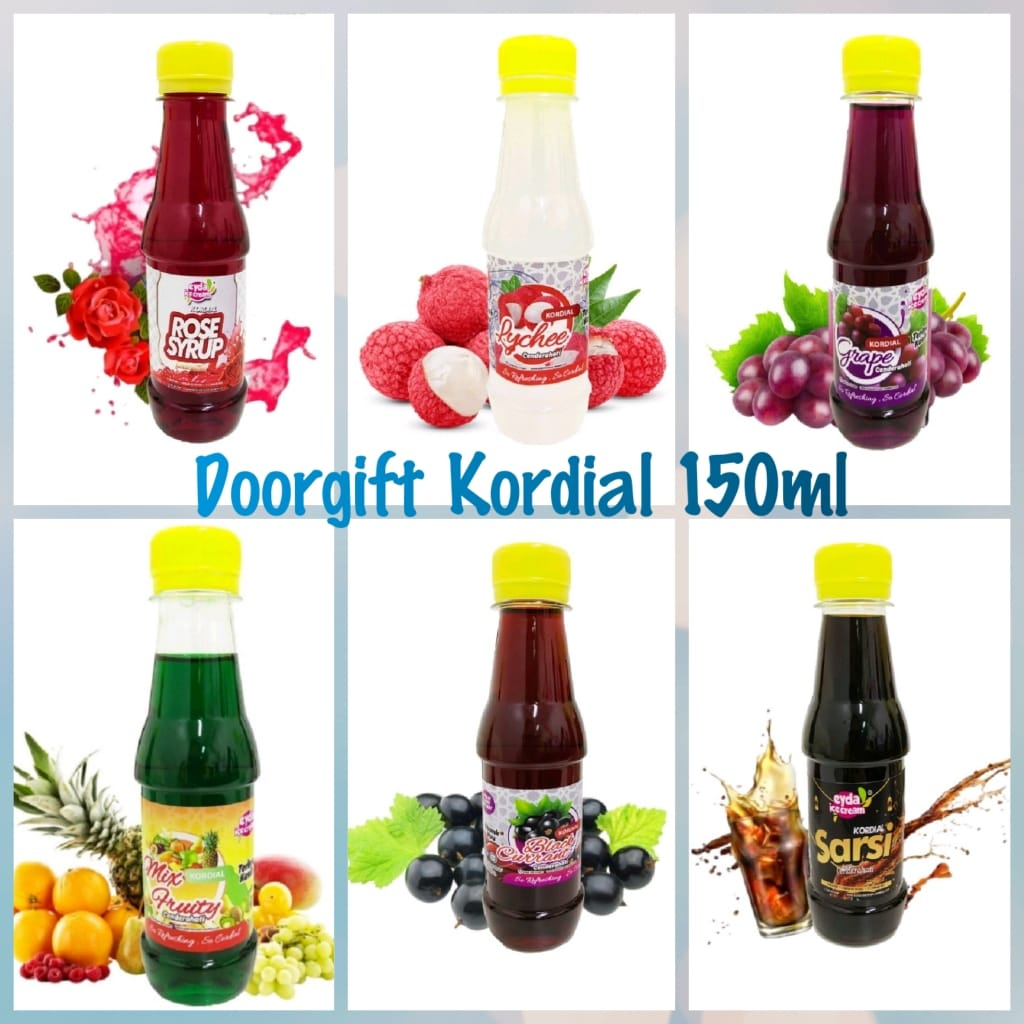 150ML KORDIAL (sahaja) UNTUK DOORGIFT / TRAVEL PACK CORDIAL / WEDDING DOORGIFT VIRAL PERBAGAI PERISA