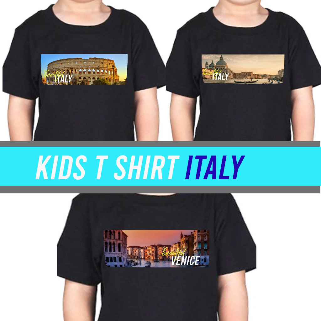 Kids T shirt Italy Venice Colloseum Cotton T-Shirt Souvenir Gift T shirt Kanak kanak